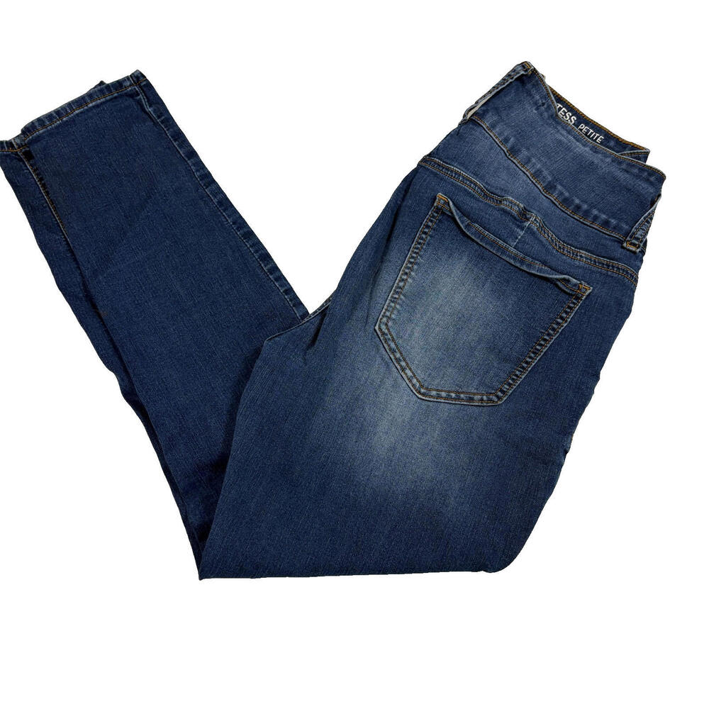 iT Womens Tess Petite Jeans 10P Blue High Rise Curvy Skinny Y2K Vintage Denim